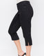Missy 5 Pkt Side Slit Hem Capri - Black