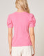 Olivia Knot Puff Sleeve Cotton Knit Top