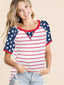 Stripe Knit Star Print Tee