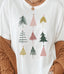 Colorful Christmas Trees Graphic Tee - White