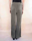 Pleated Pants With Wavy Edge - Olive