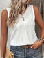 Full Size Eyelet V-Neck Tank