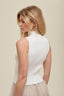 Ribbed Sweater Mock Neck Tank - Ivory