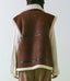 Contrast Faux Shearling Vest - Dark Brown
