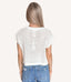 Open Stitch Drop Shoulder Crop Sweater Top - Ivory