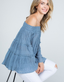 Off Shoulder Ruffle Sleeve Top