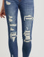 Mid-Rise Distressed Skinny w/Underlay