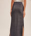 Lurex Jersey Slit Hem Maxi Skirt - Navy