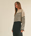 Striped Pattern Sweater - Mocha/Black