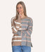 Stripe Dolman Color Block Sweater - Taupe/Grey
