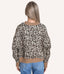 Fuzzy Leopard Knit Top With Contrast Edges