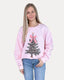 Coquette Bow Christmas Tree Sweatshirt - Pink