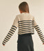 Striped Pattern Sweater - Mocha/Black