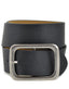 Square Buckle Leatherette Belt - Black