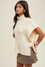 Turtle Neck Sweater Vest: Cream