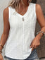 Full Size Eyelet V-Neck Tank