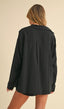 Gauze Long Sleeve Top - Black