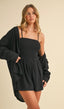 Gauze Long Sleeve Top - Black