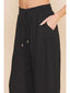 Soft Linen Wide Leg Pants: Black
