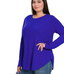 Long Sleeve Round Neck & Hem Top - Bright Blue
