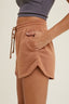 French Terry Dolphin Hem Shorts With Drawstring - Clay