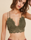 Doily Crochet Lace Bralette - Olive