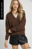 Umgee Chunky Cable Knit V-Neck Button-Up Cardigan
