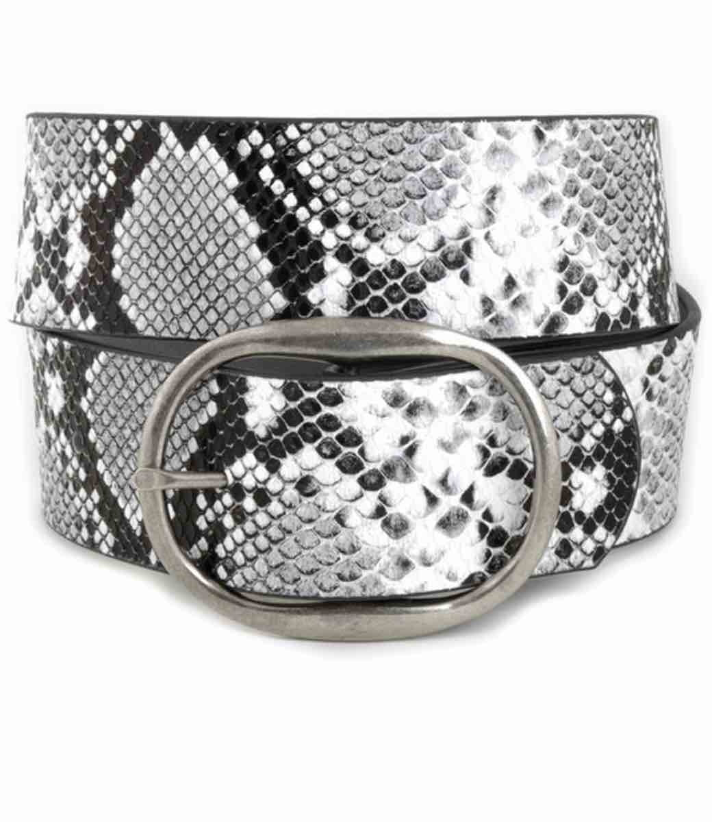NEW ANZELL women\'s pam oval buckle belt in black snake Oval Snake Belt main image 3