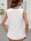 Chiffon V Neck Tank - White