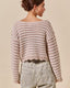 Textured Stripe Sweater W/ Scallop