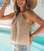 Daisy Pattern Flowy Tank Top - Khaki