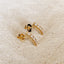 18k Gold Filled Curved Bar Clear Crystal Stud Earrings