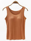 Full Size Wide Strap Modal Tank with Bra: Caramel