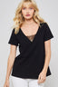 Lace-Trimmed Burnout V-Back Tee
