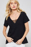 Lace-Trimmed Burnout V-Back Tee