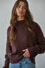 Uptown Mock Sweater: Dark Brown