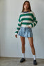 Breton Striped Pullover: Green