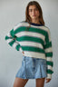 Breton Striped Pullover: Green