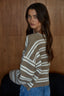 Trail Mix Striped Pullover: Mocha