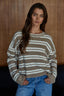 Trail Mix Striped Pullover: Mocha