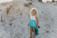 Blue Hi-Lo Frills Dress