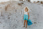 Blue Hi-Lo Frills Dress