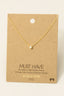 Gold Dipped Mini Cz Pendant Necklace: Gold
