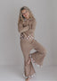 Tan Check Hooded Set