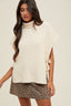 Turtle Neck Sweater Vest: Cream