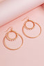 Textured Hoop Drop Pearl Stud Dangle Earrings
