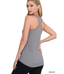 Athletic Melange Racer Back Tank Top - H. Black