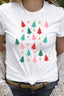 Christmas Tree Snowflake Sprinkles Graphic Tee - White
