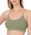 Cross Back Padded Seamless Bra - Lt. Olive