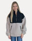 Half Zip Quilted Jacquard Fuzzy Pullover - Forest